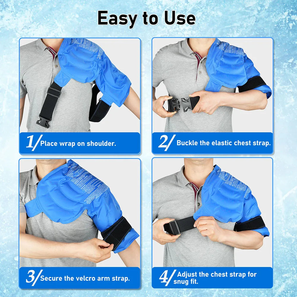 Shoulder Ice Pack Wrap For Cold Therapy Pain Relief With Contoured Fit And Secure Strap