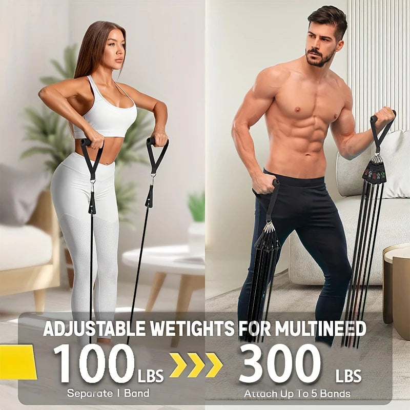 Resistance Bands Set With Door Anchor And Ankle Straps