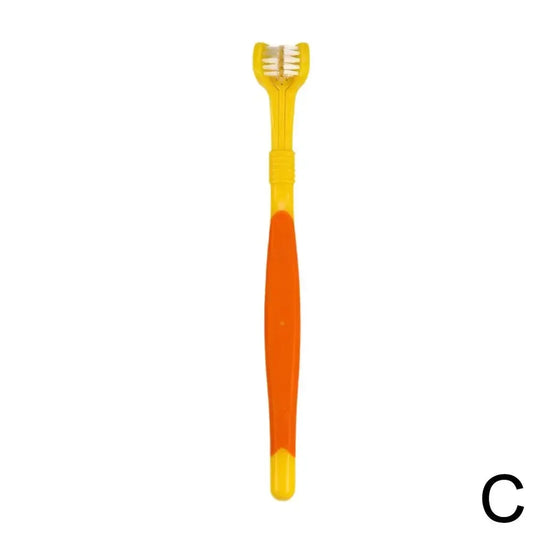 Three Sided Pet Toothbrush Three Head Dental Cleaning Tool For Dogs And Cats Oral Care