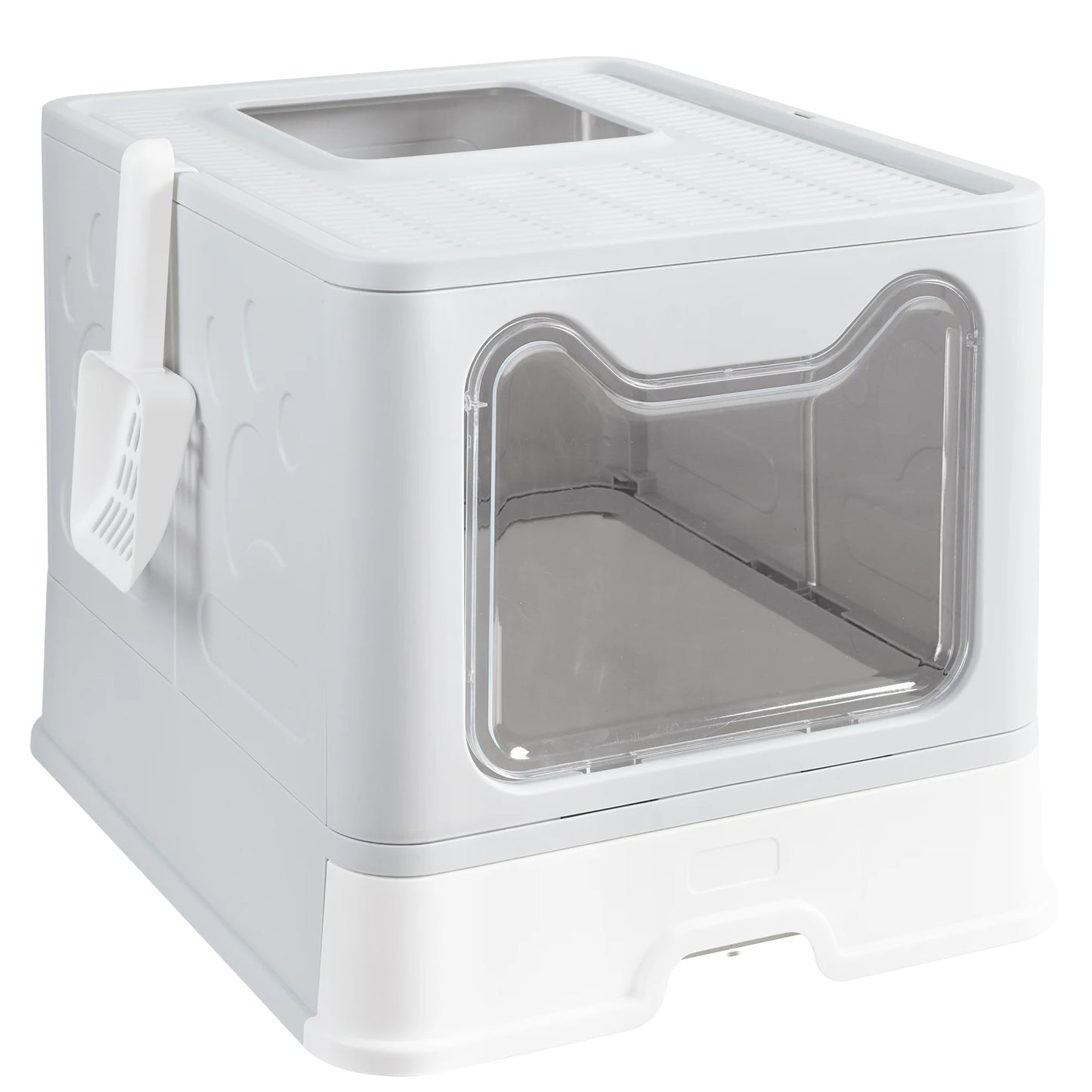 Foldable Cat Litter Box With Front Entry And Top Exit