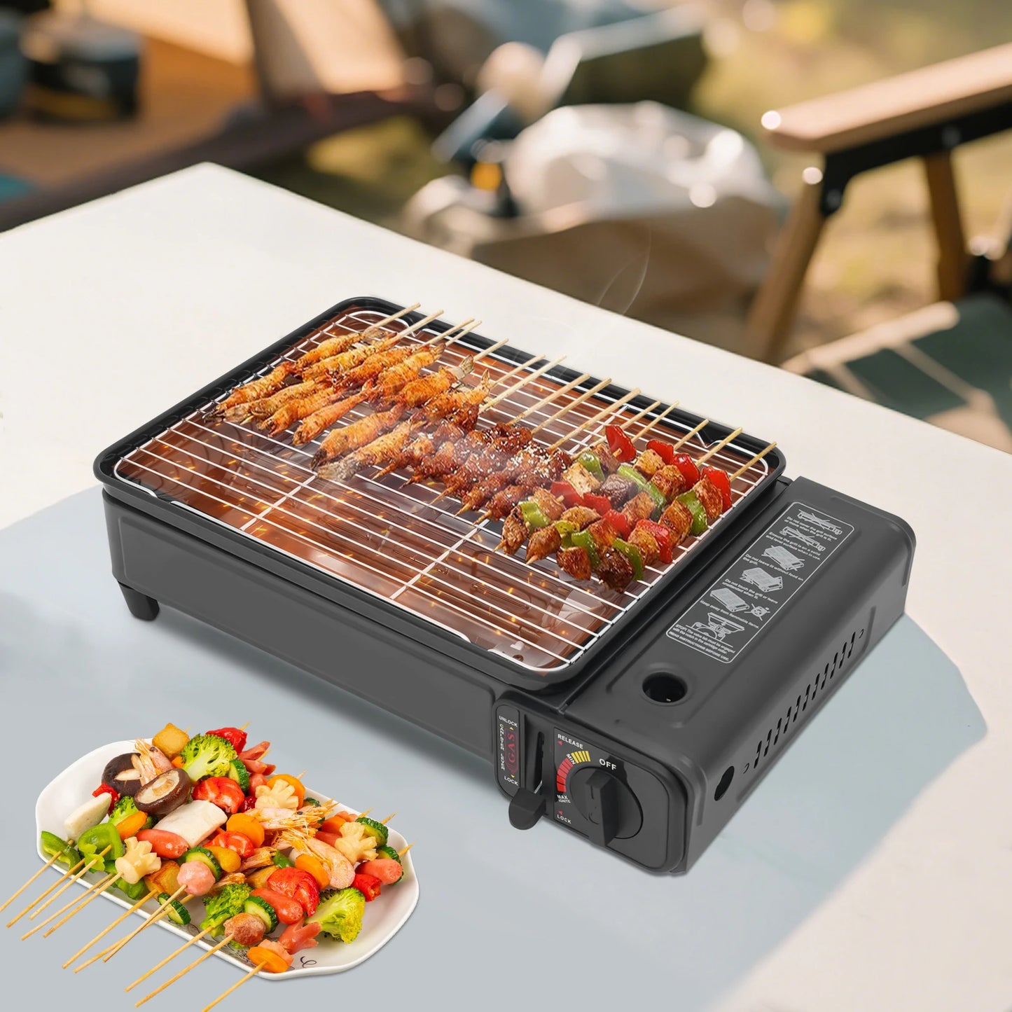 Portable Butane Gas Grill Stove For Camping And Travel