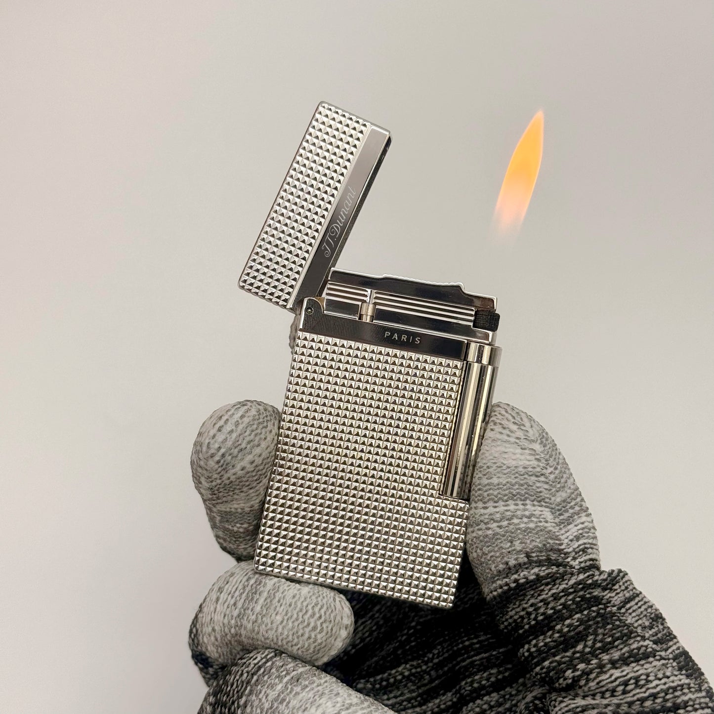 Retro Metal Gas Lighter Diamond Texture Design Custom Engraving