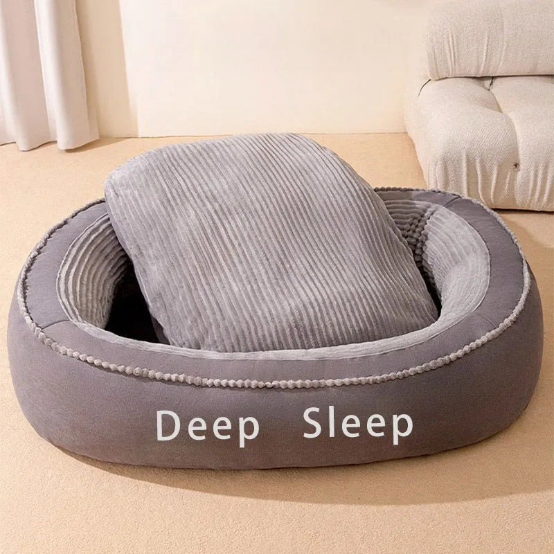 Donut Shaped Dog Cat Pet Bed Soft Washable Cushion