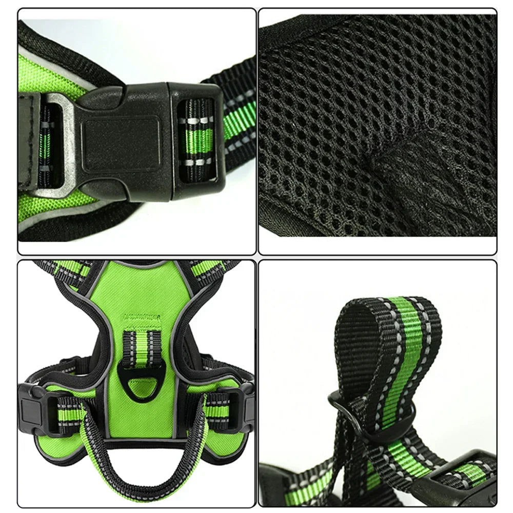 Adjustable Reflective Nylon Dog Harness No Pull Vest