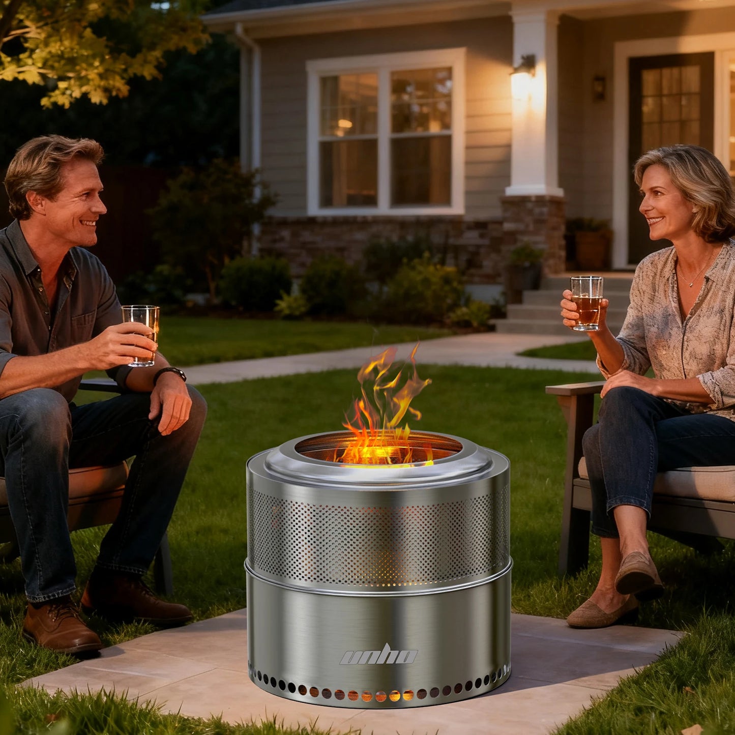 Stainless Steel Wood Burning Fire Pit Smokeless Portable Outdoor Carry Bag For Patio Gatherings