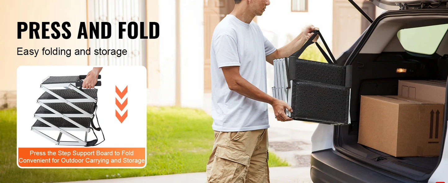 SucceBuy UltraFold Dog Car Steps Portable Lightweight Aluminum Pet StaircaseProX