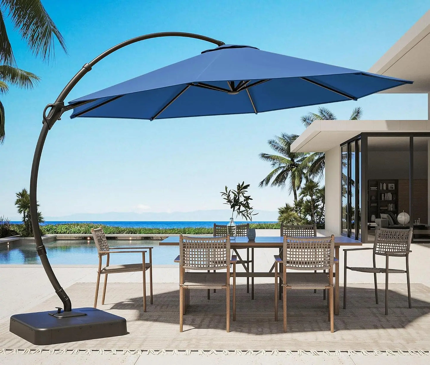 Outdoor Patio Umbrella With Base Included Aluminum Cantilever