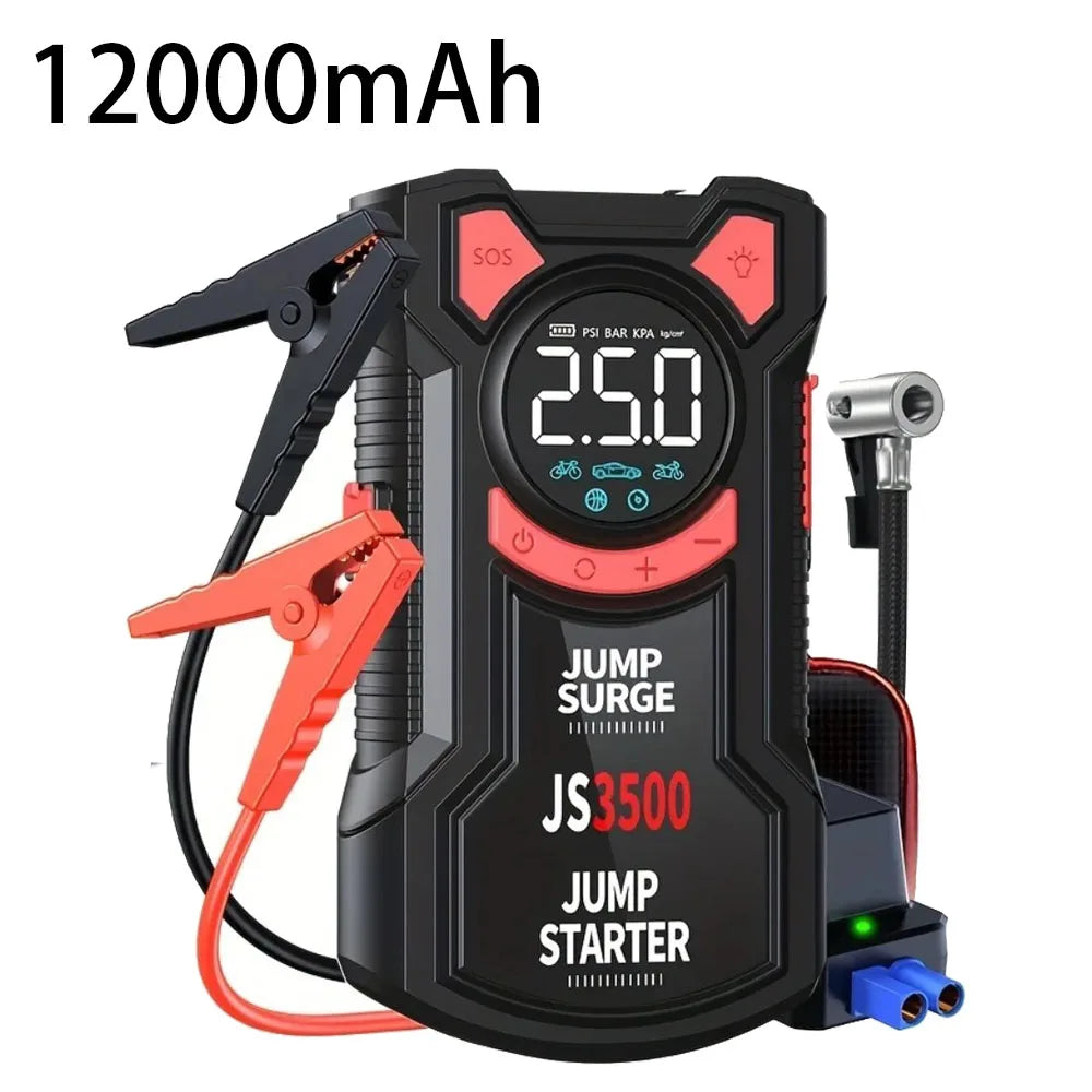 5 in 1 Jump Starter With Air Pump 3000A Peak And Digital Tire Inflator Rechargeable Battery Pack