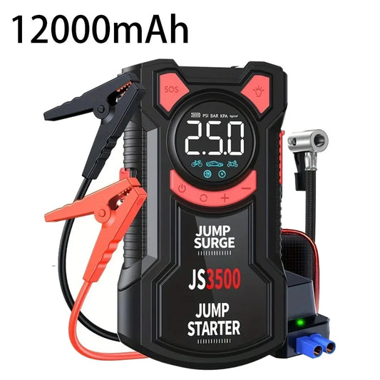 5 in 1 Jump Starter With Air Pump 3000A Peak And Digital Tire Inflator Rechargeable Battery Pack