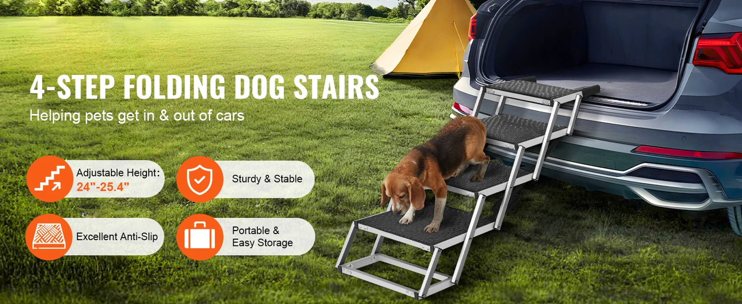 SucceBuy UltraFold Dog Car Steps Portable Lightweight Aluminum Pet StaircaseProX