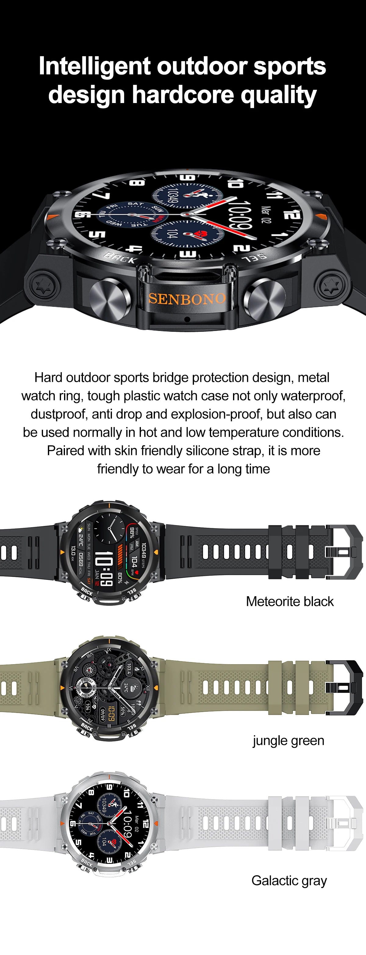 SENBONO MAX18 Smartwatch With AMOLED Display And Bluetooth