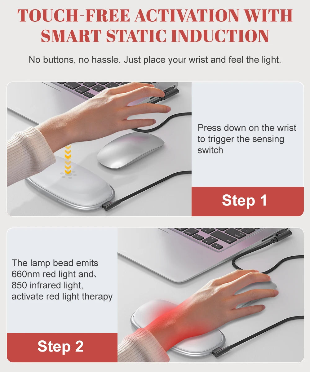 Astarexin Red Light Therapy Mouse Wrist Rest 660nm 850nm