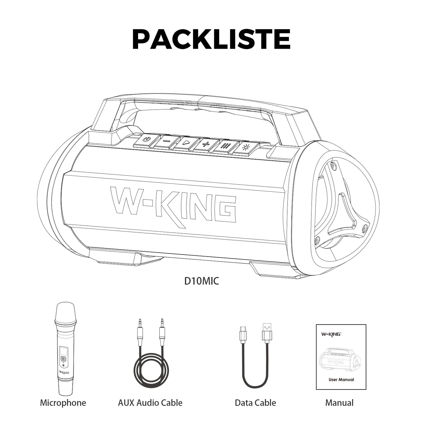 W-KING 70W RMS Bluetooth Portable Speaker IPX6 Waterproof With Subwoofer Bass Boost