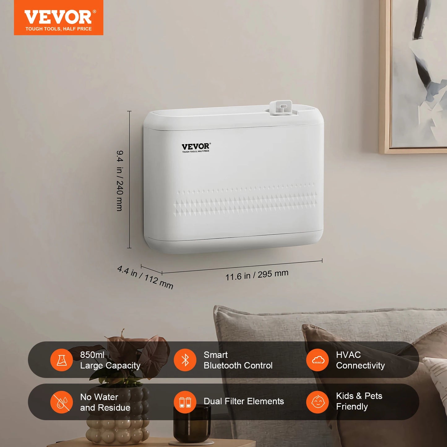 VEVOR Scent Air Diffuser Bluetooth Smart Essential Oil For Home