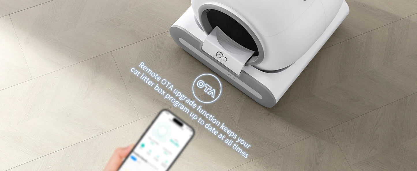 DOEL Self Cleaning Cat Litter Box With App Control Works On 2.4G WiFi Includes Litter Mat And Trash Bags