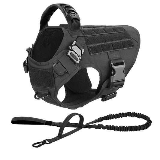 PETRAVEL Tactical Dog Harness Leash Set for Working Dogs