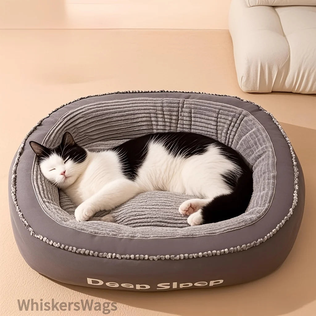 Donut Shaped Dog Cat Pet Bed Soft Washable Cushion