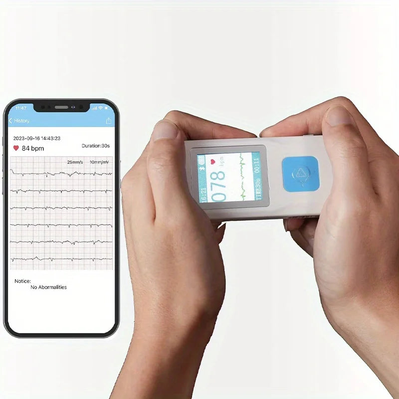 PM10 Portable ECG Monitor Bluetooth With LCD Heart Rate App Support for iOS Android