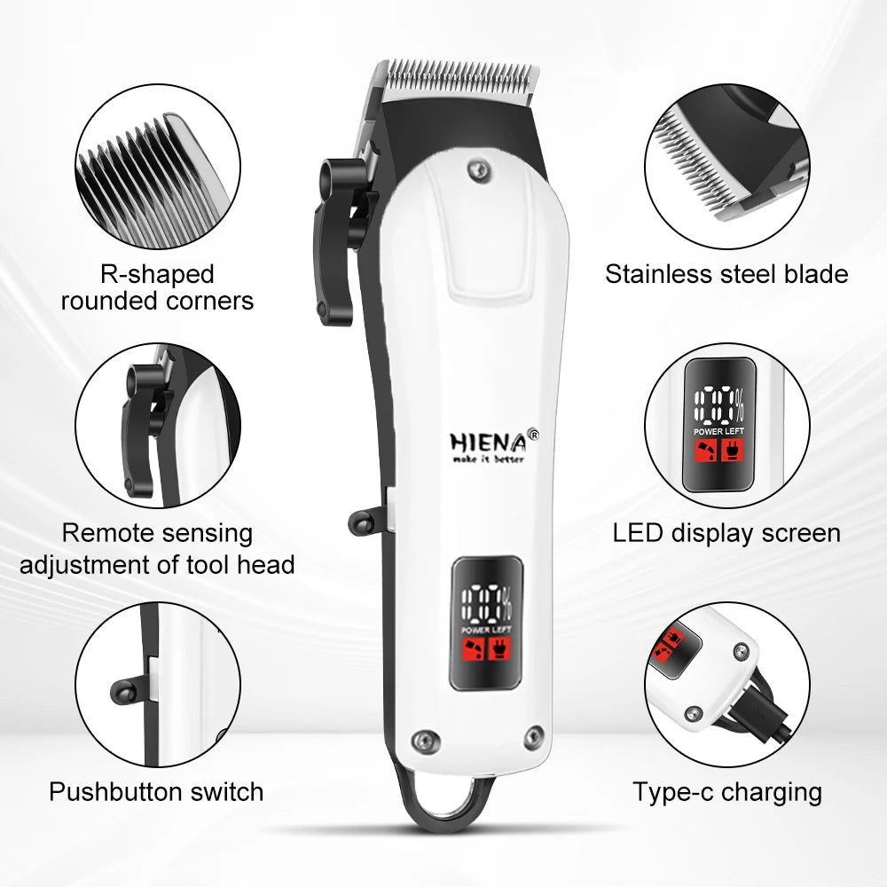 HIENA Pro Hair Clippers Kit 4 Piece Electric Grooming Set