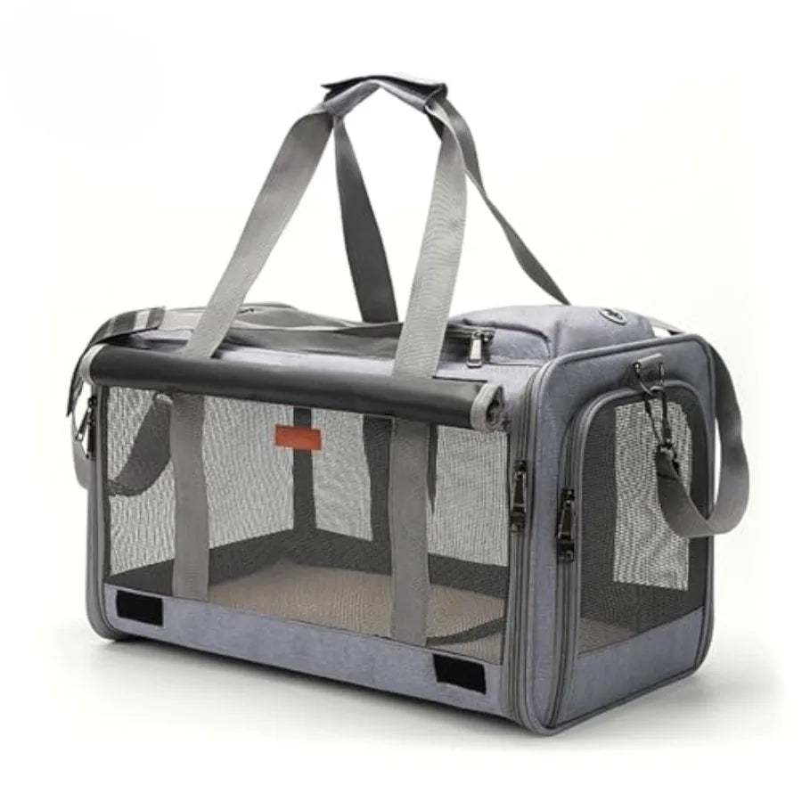 Soft Sided Collapsible Pet Carrier For Cats And Dogs