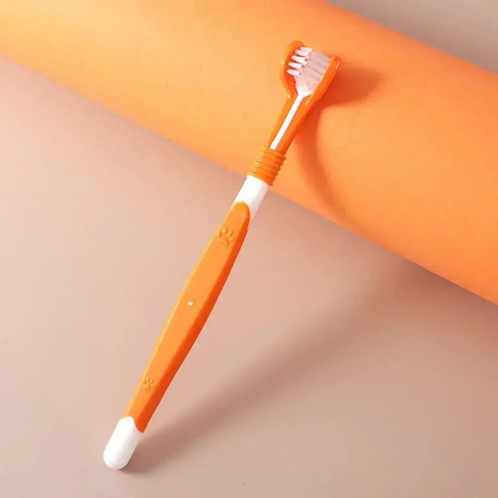 Three Sided Pet Toothbrush Three Head Dental Cleaning Tool For Dogs And Cats Oral Care