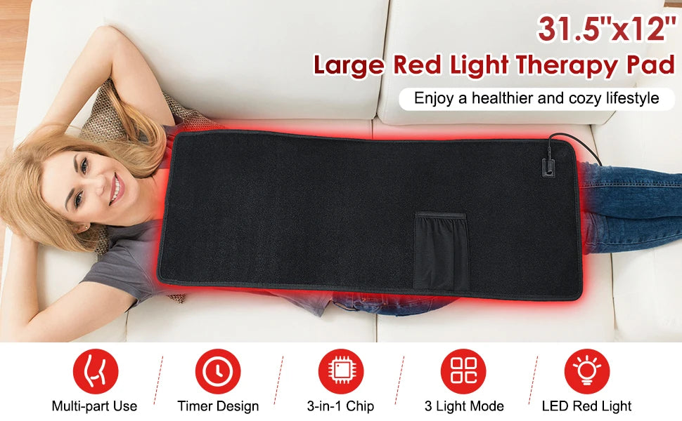 ZONGKUNG Red Light Therapy Pad 660nm 850nm Infrared Wrap Belt