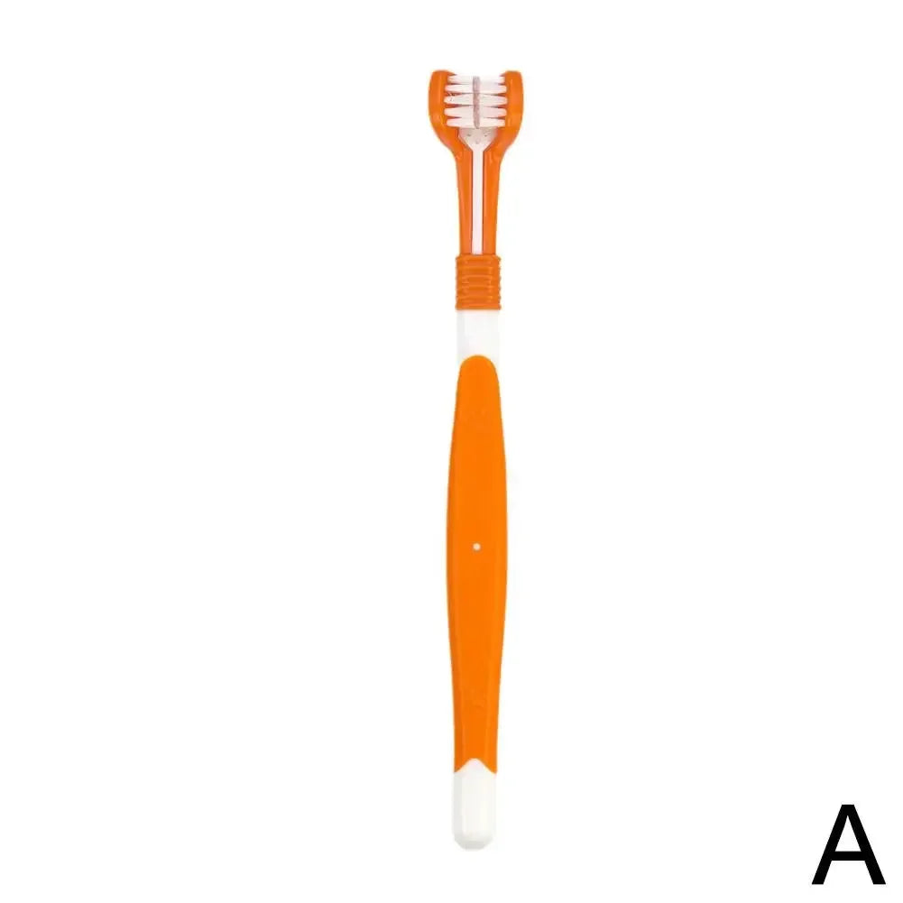 Three Sided Pet Toothbrush Three Head Dental Cleaning Tool For Dogs And Cats Oral Care