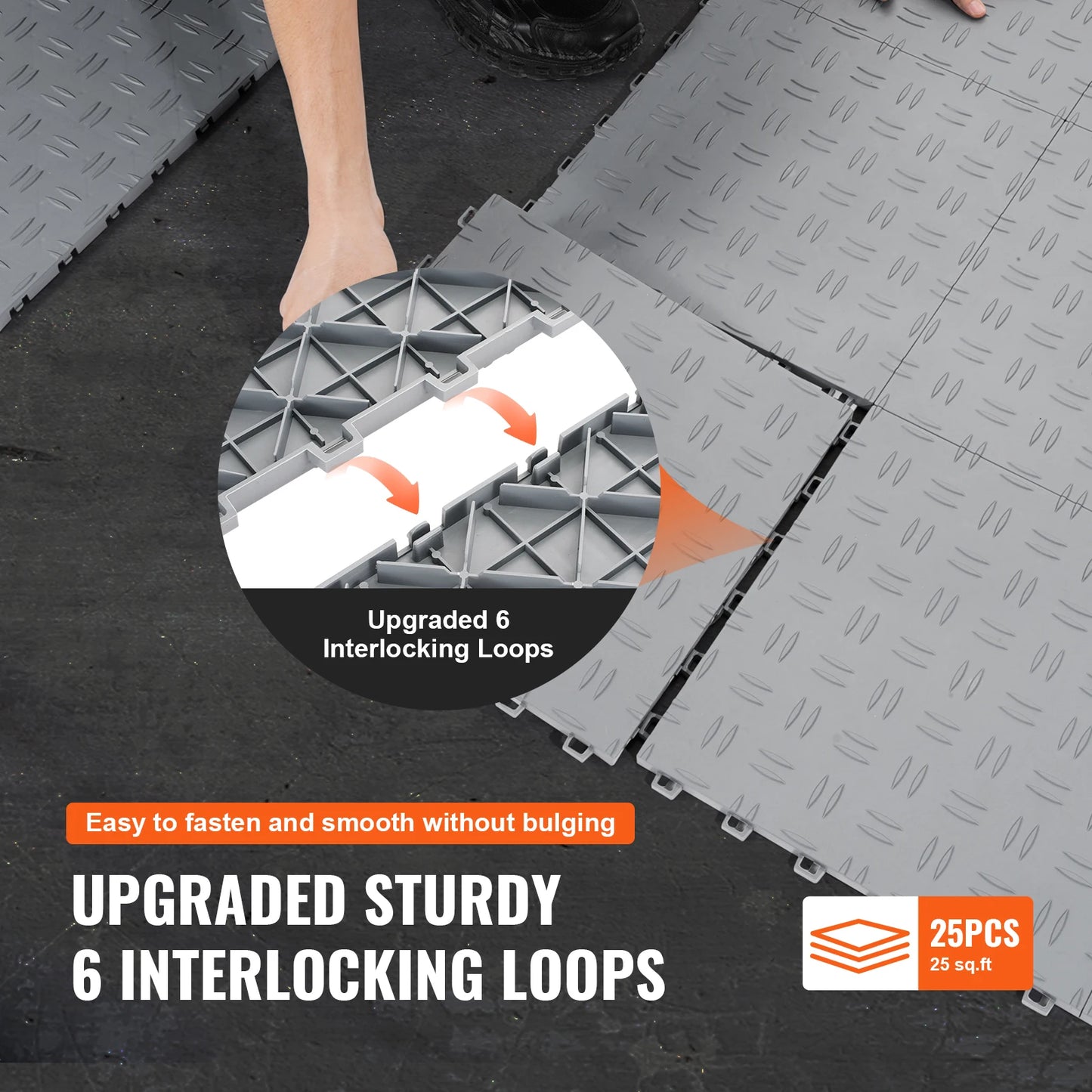 Interlocking Garage Floor Tiles 25 Pack Waterproof Surface Covering For Garages Easy Install