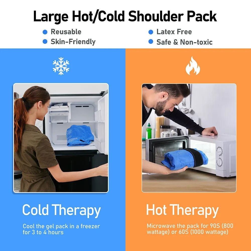 Shoulder Ice Pack Wrap For Cold Therapy Pain Relief With Contoured Fit And Secure Strap