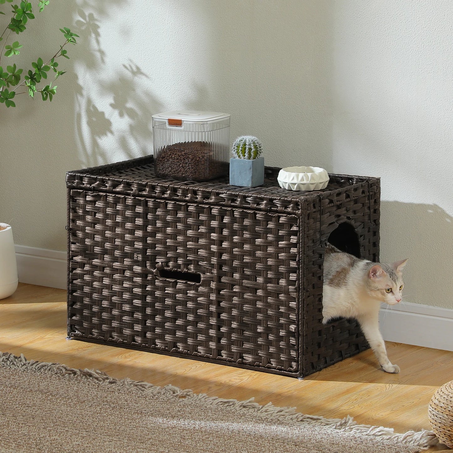 PAWZ Road Rattan Cat Litter Box Enclosure