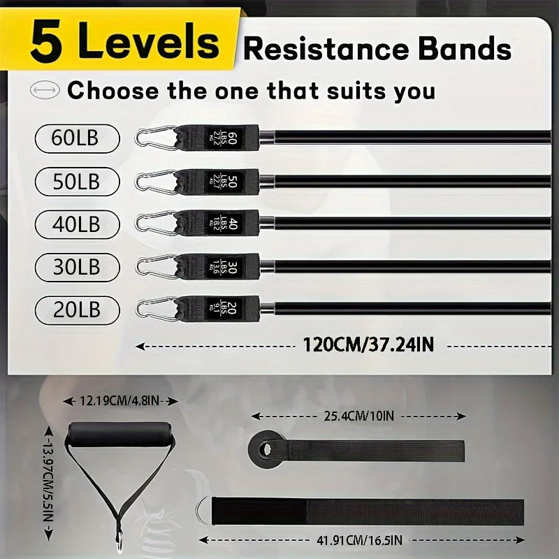Resistance Bands Set With Door Anchor And Ankle Straps