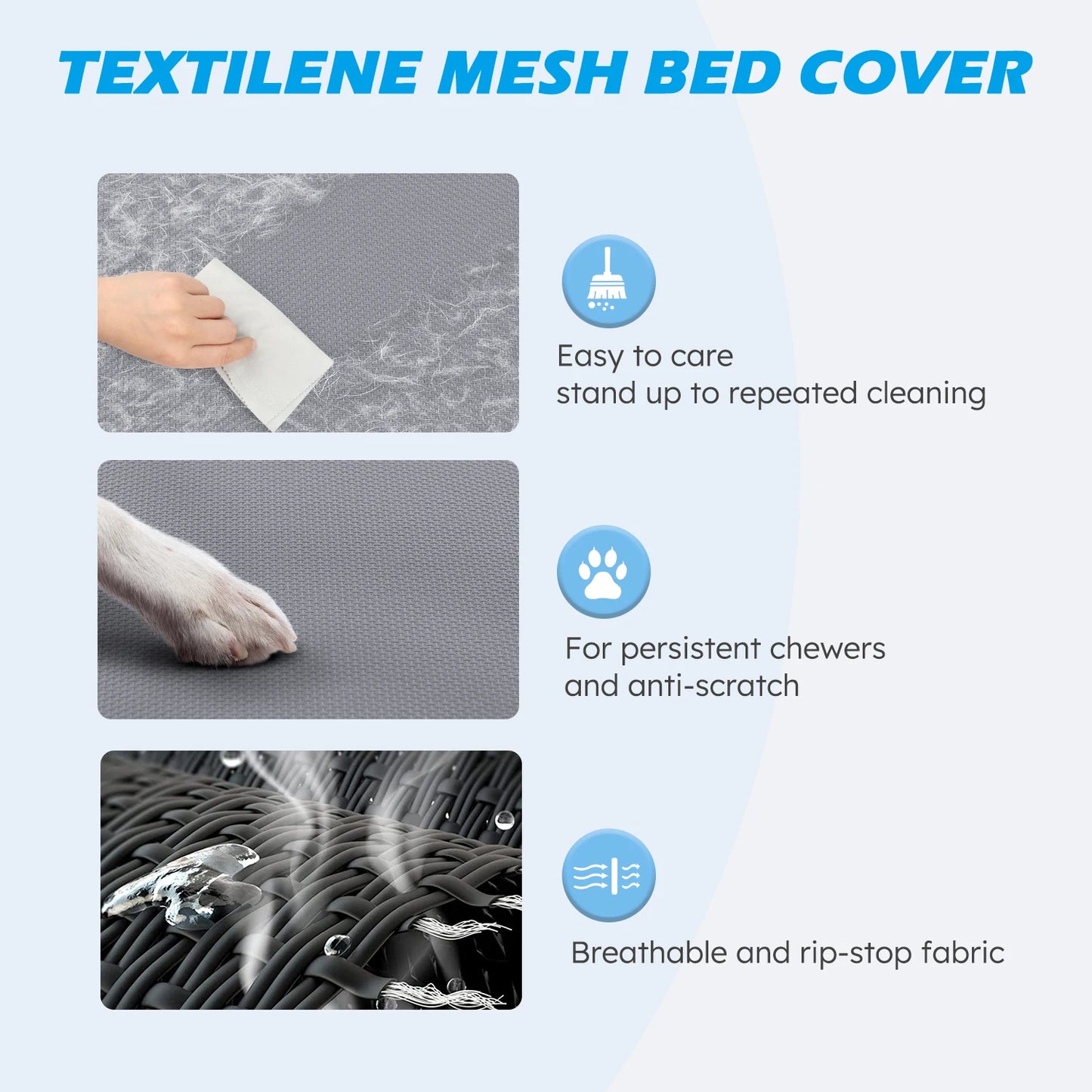 Elevated Dog Bed With Breathable Mesh Frame Portable Cot