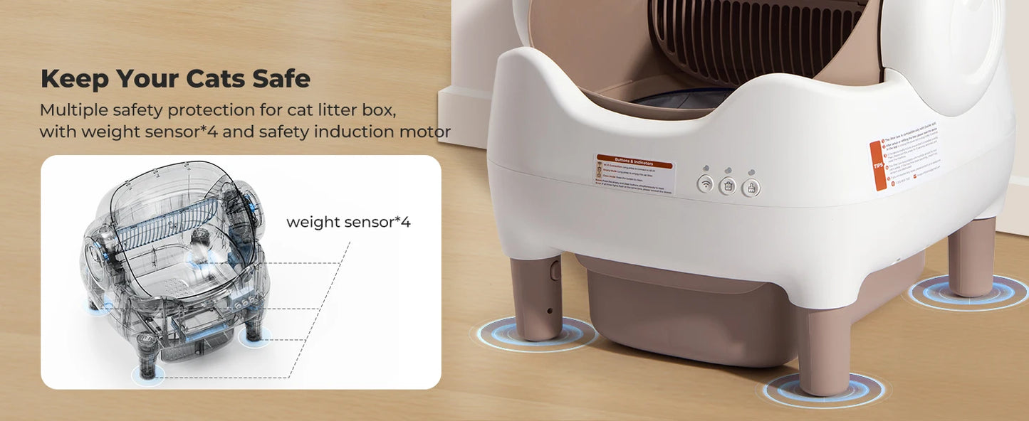Lunapurr Self Cleaning Automatic Cat Litter Box With App Control And Odor Reduction For Multi Cat Homes