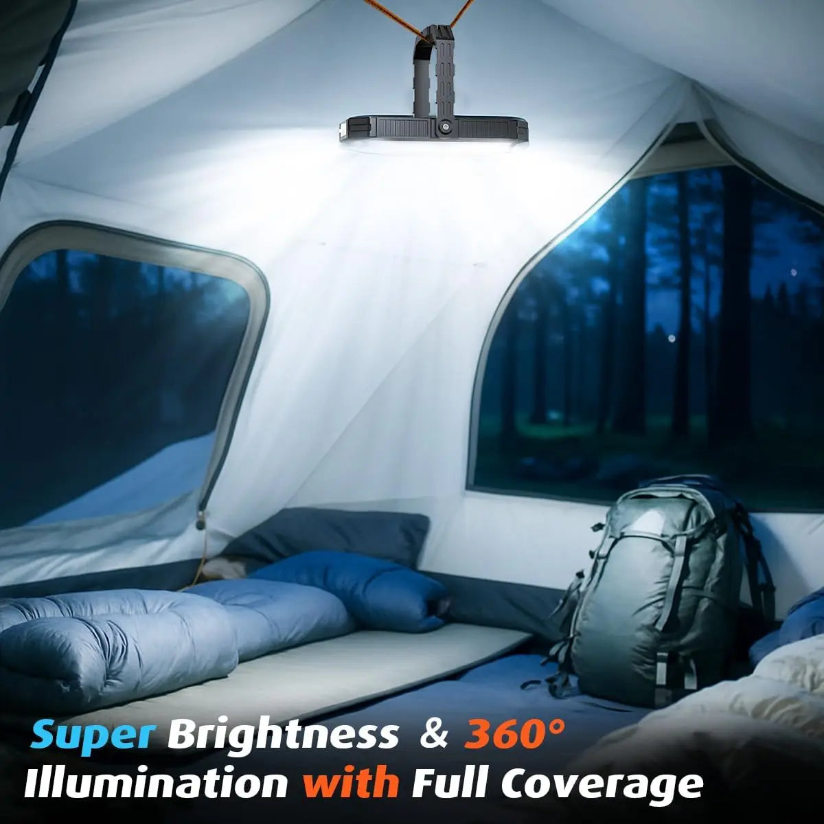 Rechargeable LED Camping Lantern With 10000mAh Battery For Long Lasting Portable Light