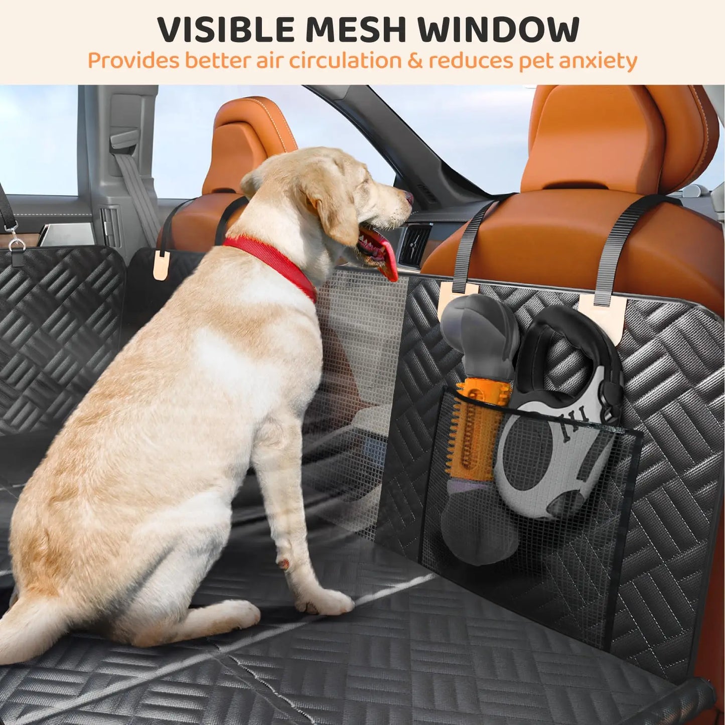 Rear Car Seat Dog Hammock Cover Heavy Duty 600D Washable Protection For Cars And SUVs 400 Lb Load Capacity