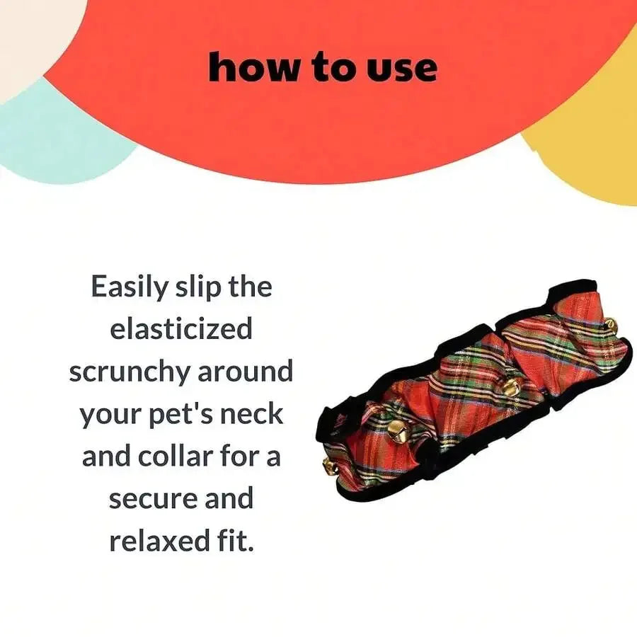 Soft Plush Pet Scrunchy With Bells For Dogs And Cats