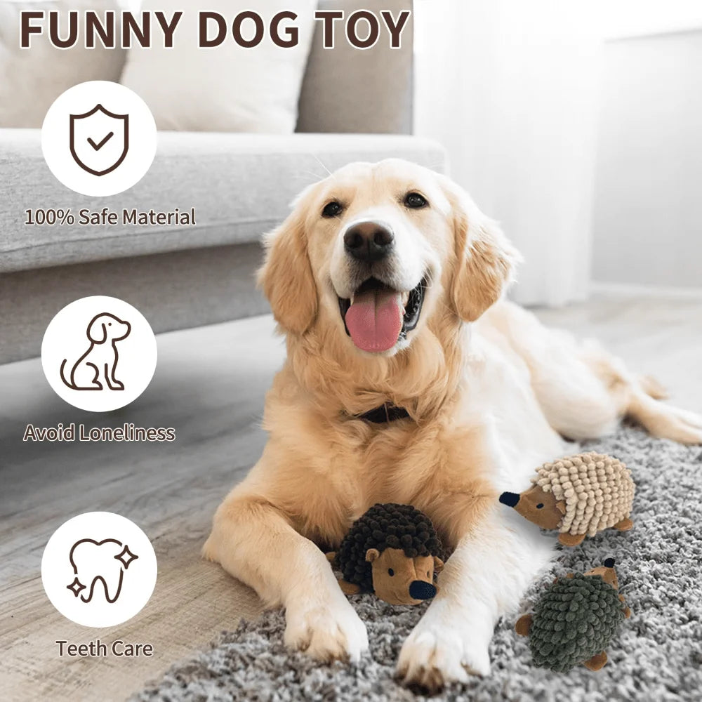 Plush Hedgehog Dog Toy Squeaky No Stuffing for Small Pets
