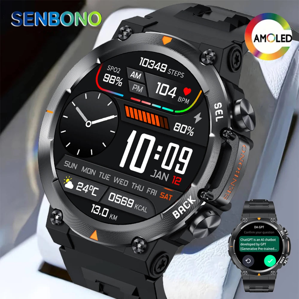 SENBONO MAX18 Smartwatch With AMOLED Display And Bluetooth