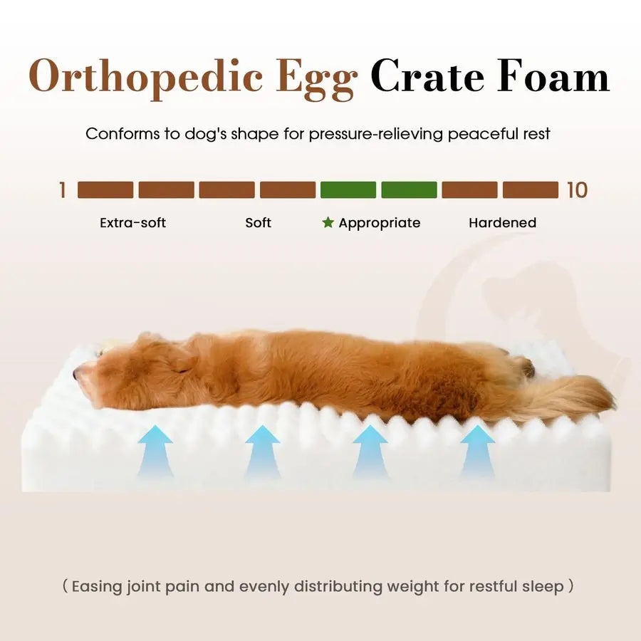 Orthopedic Dog Bed With Waterproof Lining And Plush Surface