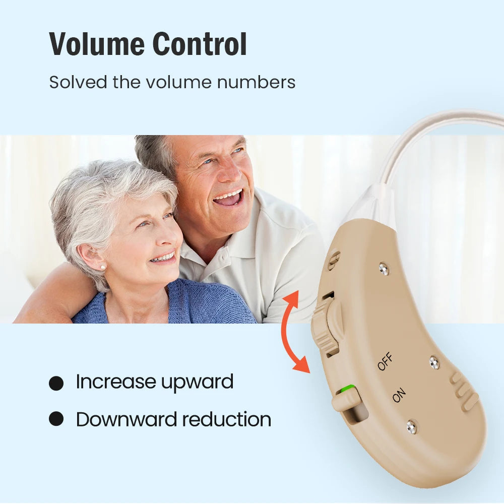 JINGHAO Rechargeable Hearing Aids BTE Behind The Ear Sound Amplifier For Enhanced Hearing