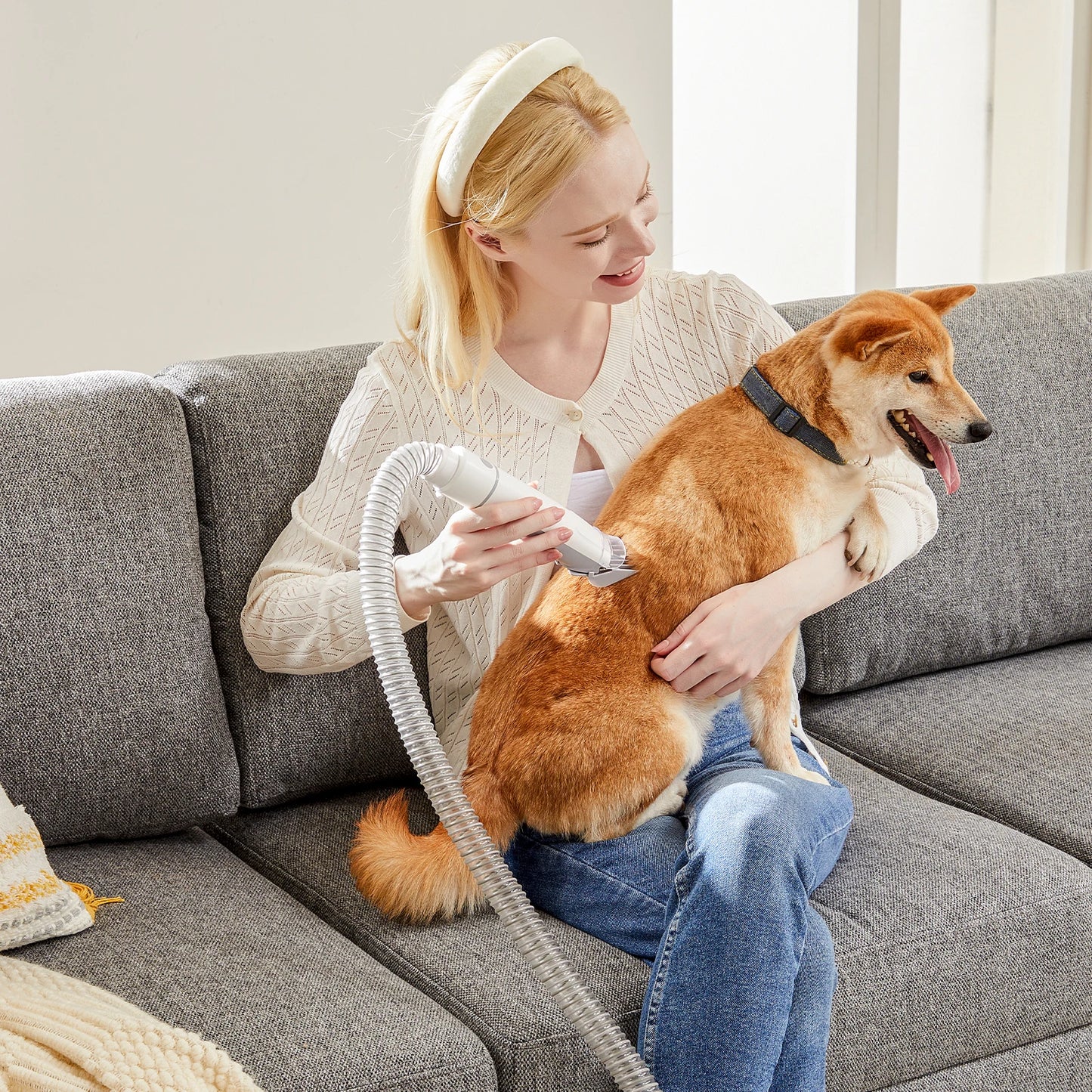 JHK Pet Grooming Vacuum Kit With Cordless Low Noise Clippers And 3 Suction Modes