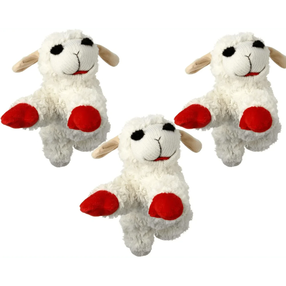 Soft Plush Lamb Dog Toy With Squeaker For Gentle Play