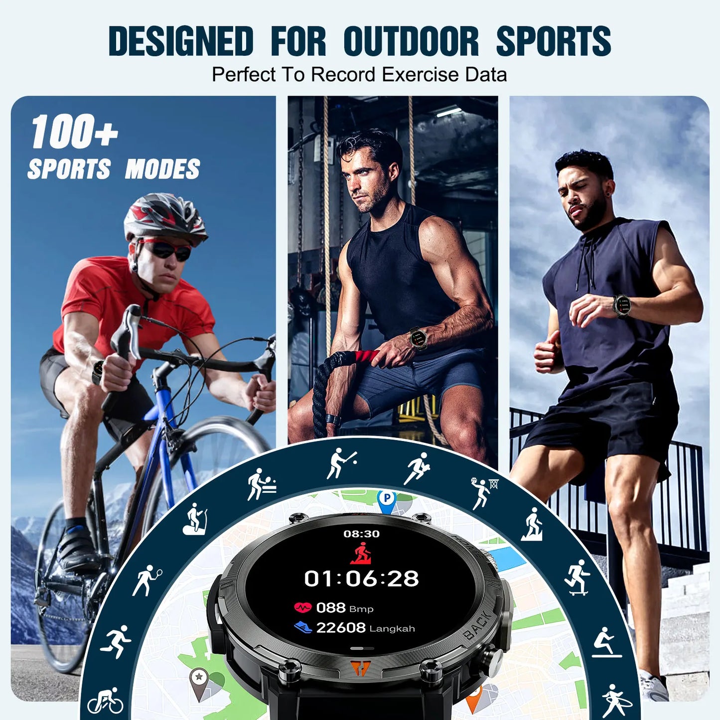 LaNikar KE3 Smartwatch Bluetooth Call Health Monitor