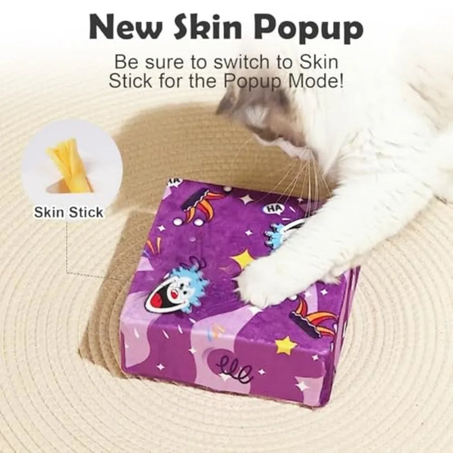 Interactive Cat Toy For Indoor Cats, Seven Hole Feather Pop