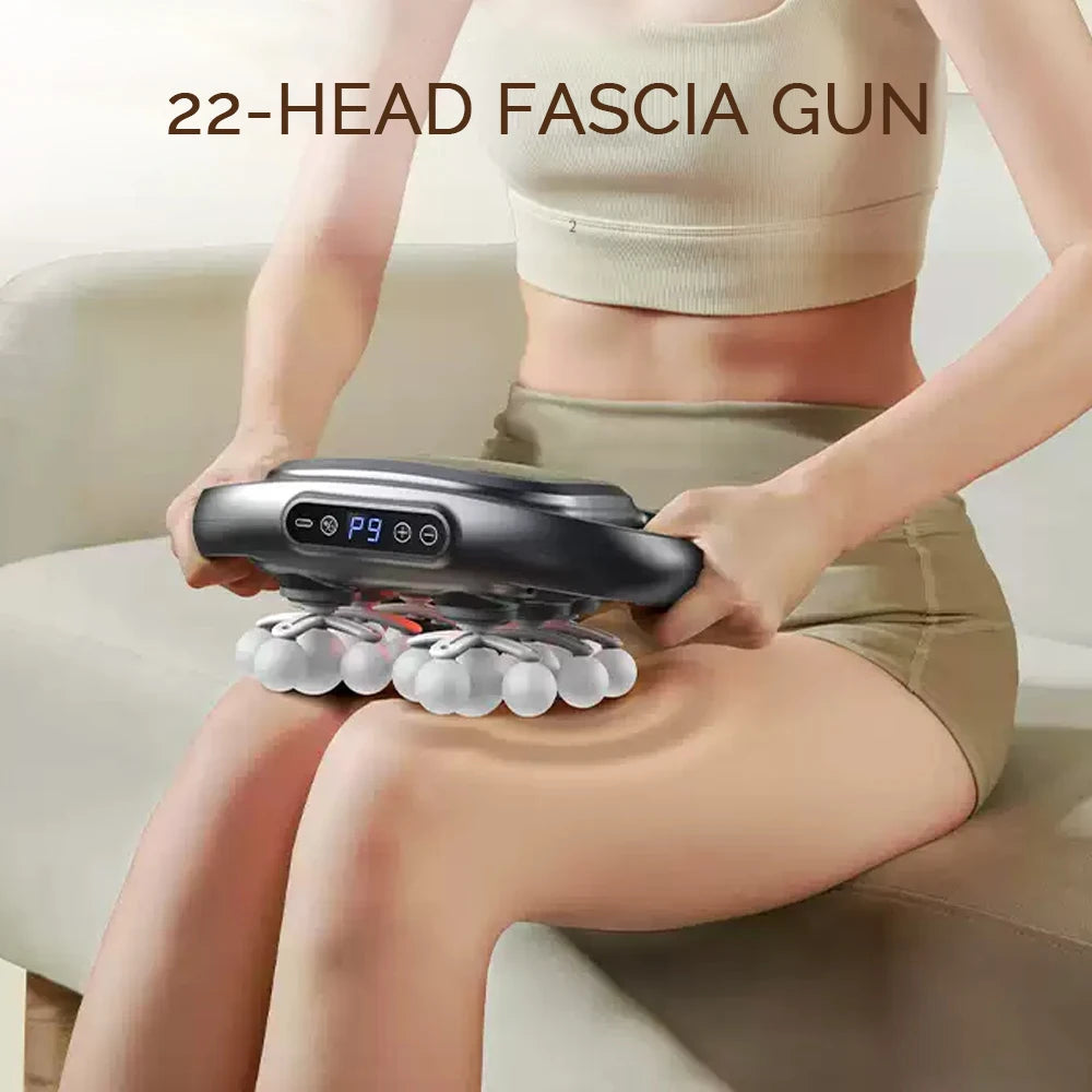 Foreverlily 16 Head Fascia Gun High Frequency Vibration Massage Gun For Back Neck Shoulders