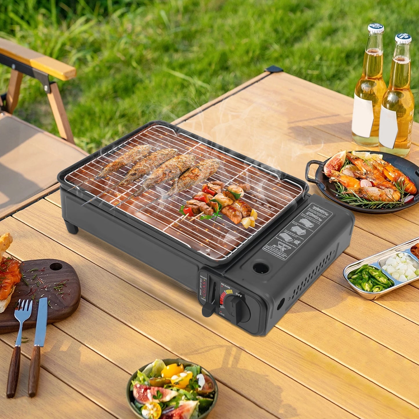 Portable Butane Gas Grill Stove For Camping And Travel