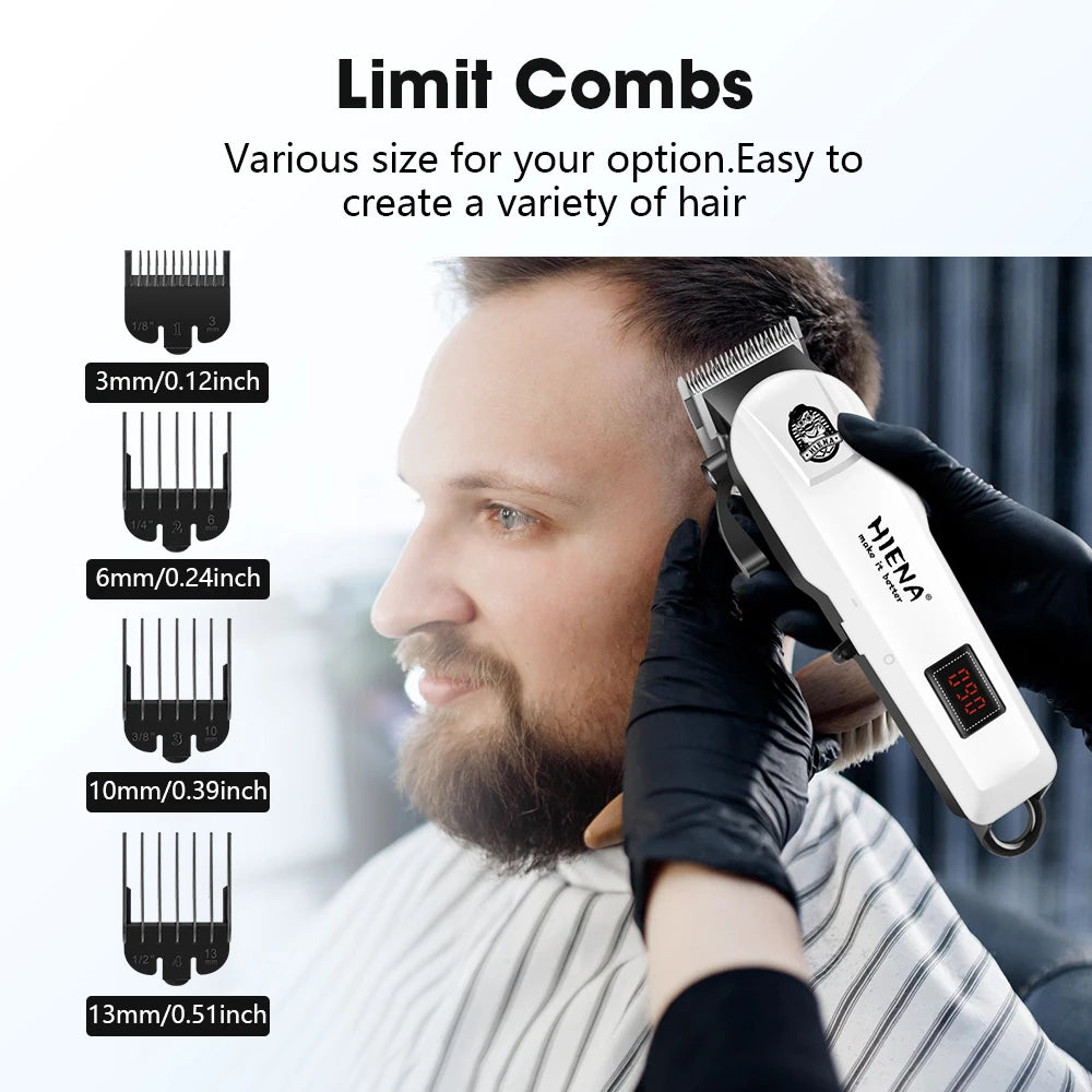 HIENA Pro Hair Clippers Kit 4 Piece Electric Grooming Set