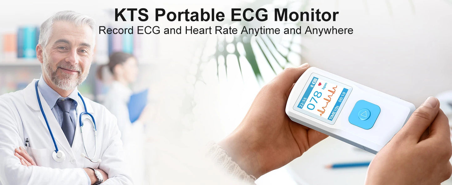 PM10 Portable ECG Monitor Bluetooth With LCD Heart Rate App Support for iOS Android