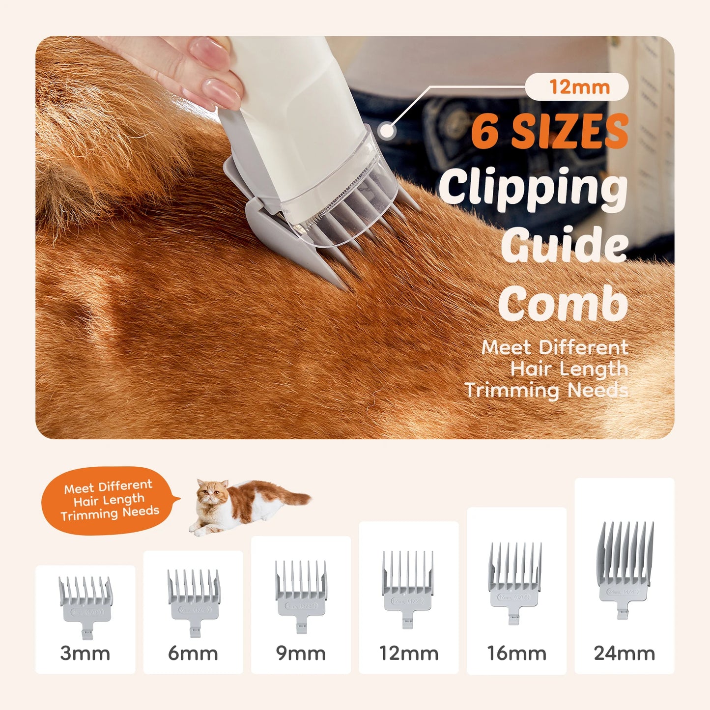 JHK Pet Grooming Vacuum Kit With Cordless Low Noise Clippers And 3 Suction Modes