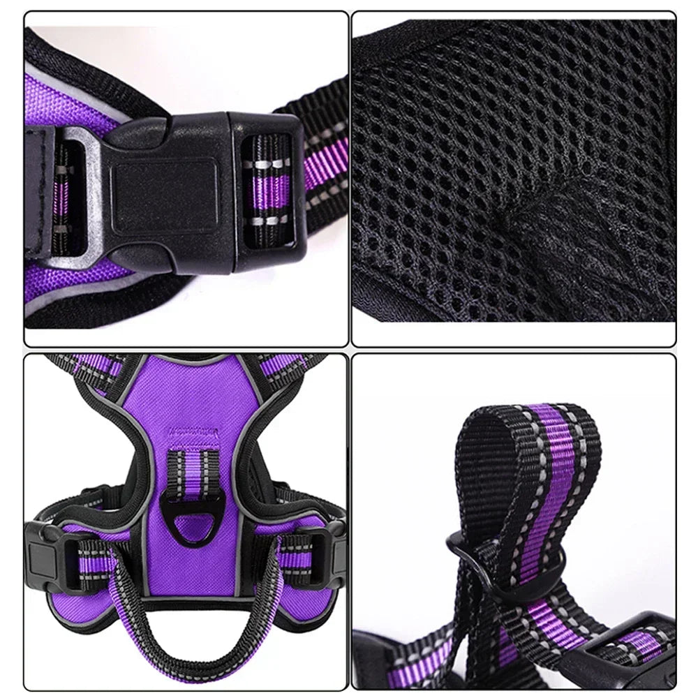 Adjustable Reflective Nylon Dog Harness No Pull Vest